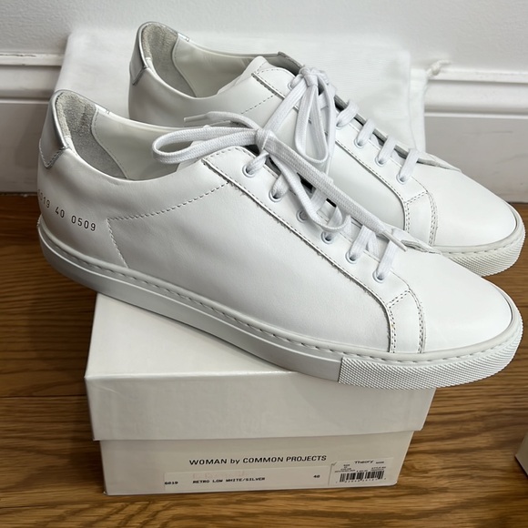 Common Projects Womens Sneakers White Leather Size 40 New in Box - Picture 5 of 8